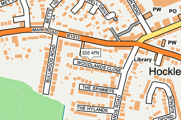 SS5 4PN map - OS OpenMap – Local (Ordnance Survey)