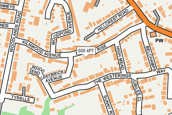 SS5 4PT map - OS OpenMap – Local (Ordnance Survey)