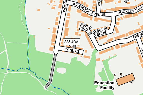 SS5 4QA map - OS OpenMap – Local (Ordnance Survey)