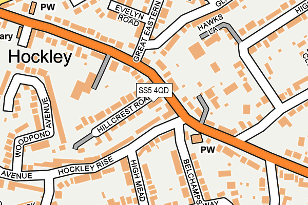 SS5 4QD map - OS OpenMap – Local (Ordnance Survey)