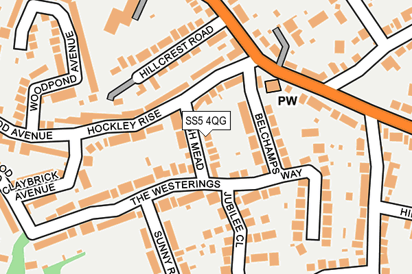 SS5 4QG map - OS OpenMap – Local (Ordnance Survey)