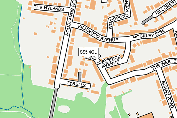 SS5 4QL map - OS OpenMap – Local (Ordnance Survey)