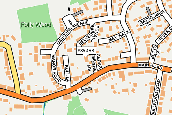 SS5 4RB map - OS OpenMap – Local (Ordnance Survey)