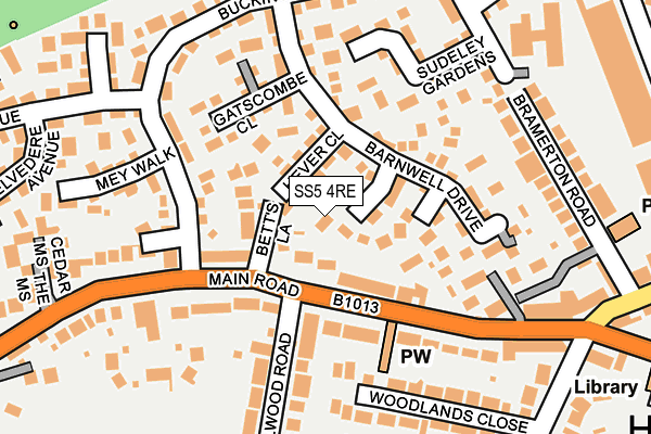 SS5 4RE map - OS OpenMap – Local (Ordnance Survey)