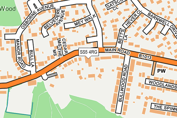 SS5 4RG map - OS OpenMap – Local (Ordnance Survey)