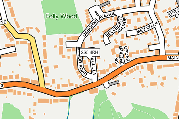 SS5 4RH map - OS OpenMap – Local (Ordnance Survey)