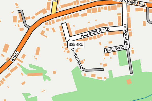 SS5 4RU map - OS OpenMap – Local (Ordnance Survey)