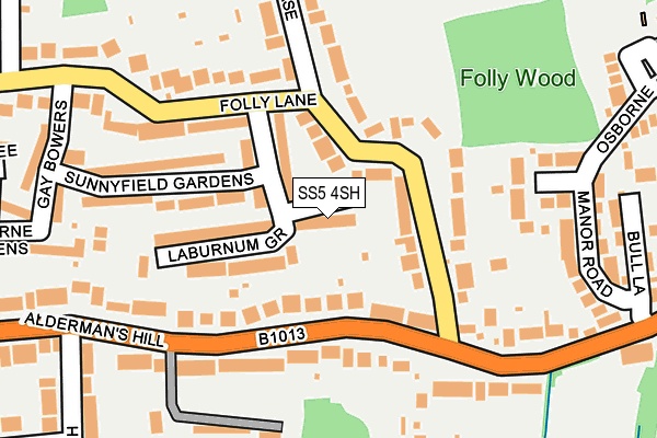 SS5 4SH map - OS OpenMap – Local (Ordnance Survey)