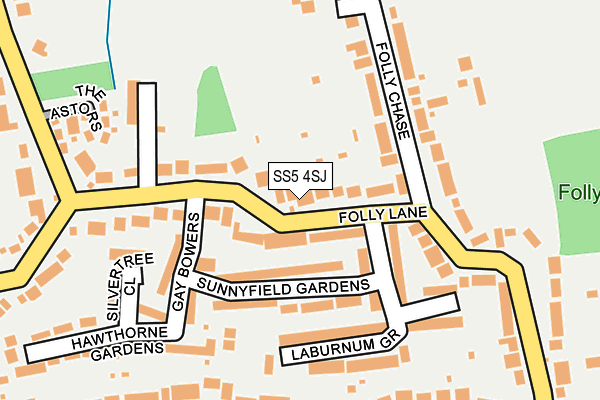 SS5 4SJ map - OS OpenMap – Local (Ordnance Survey)