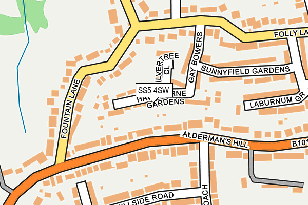 SS5 4SW map - OS OpenMap – Local (Ordnance Survey)