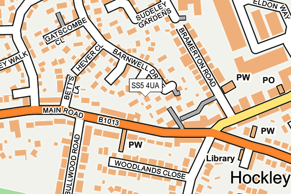 SS5 4UA map - OS OpenMap – Local (Ordnance Survey)