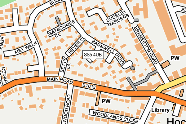 SS5 4UB map - OS OpenMap – Local (Ordnance Survey)