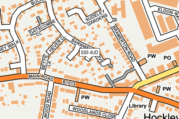 SS5 4UD map - OS OpenMap – Local (Ordnance Survey)