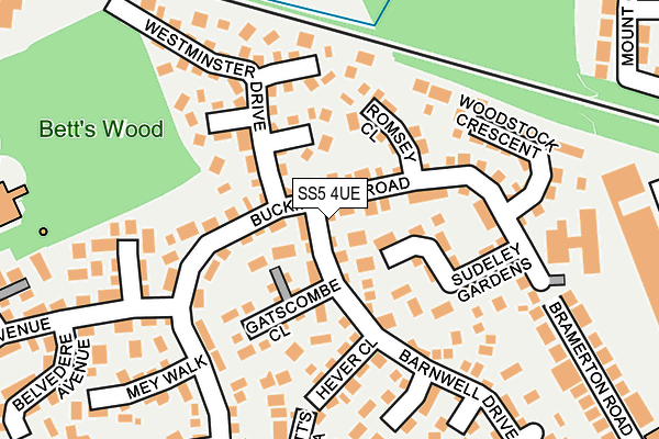 SS5 4UE map - OS OpenMap – Local (Ordnance Survey)