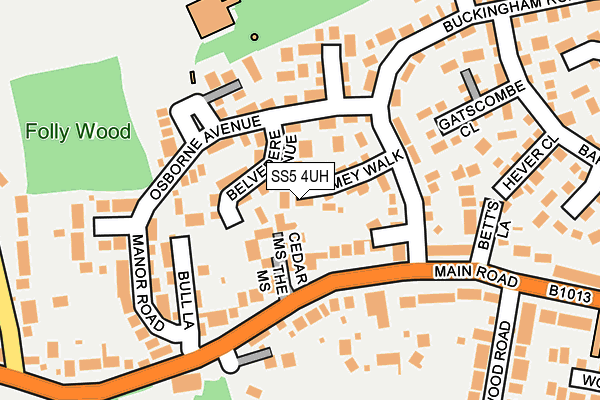 SS5 4UH map - OS OpenMap – Local (Ordnance Survey)