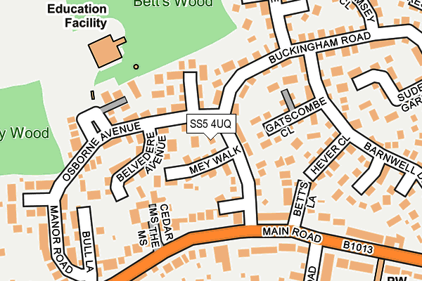 SS5 4UQ map - OS OpenMap – Local (Ordnance Survey)