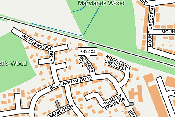 SS5 4XJ map - OS OpenMap – Local (Ordnance Survey)