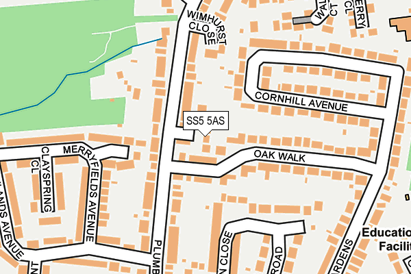 SS5 5AS map - OS OpenMap – Local (Ordnance Survey)