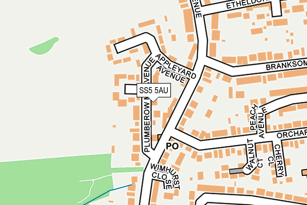 SS5 5AU map - OS OpenMap – Local (Ordnance Survey)