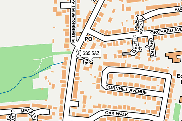 SS5 5AZ map - OS OpenMap – Local (Ordnance Survey)