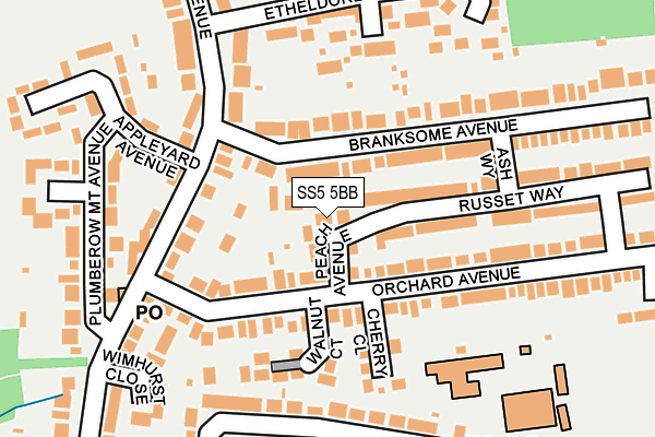 SS5 5BB map - OS OpenMap – Local (Ordnance Survey)