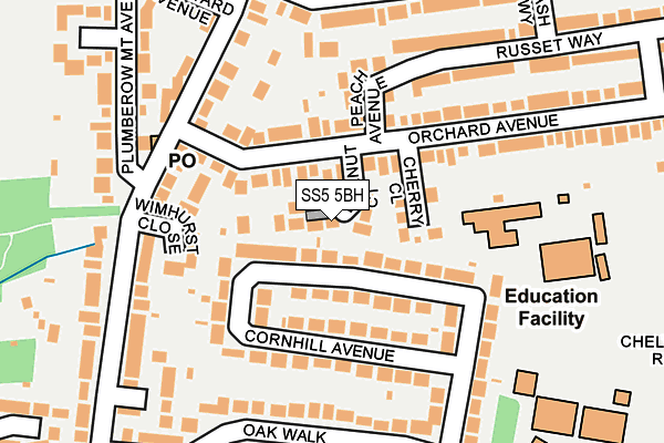 SS5 5BH map - OS OpenMap – Local (Ordnance Survey)