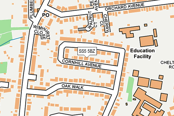 SS5 5BZ map - OS OpenMap – Local (Ordnance Survey)
