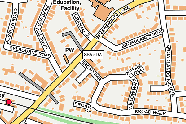 SS5 5DA map - OS OpenMap – Local (Ordnance Survey)