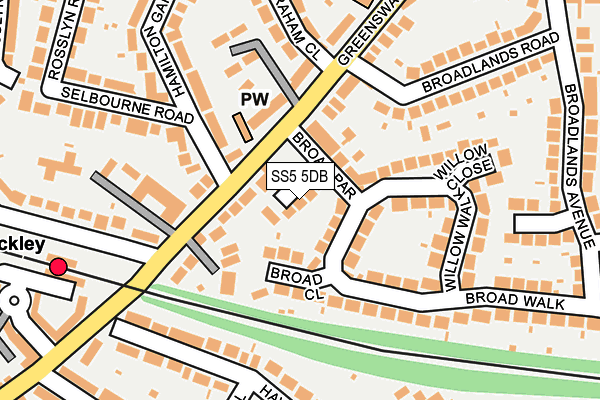 SS5 5DB map - OS OpenMap – Local (Ordnance Survey)