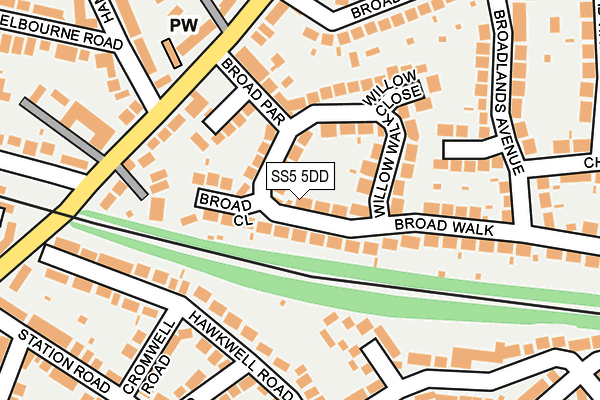 SS5 5DD map - OS OpenMap – Local (Ordnance Survey)