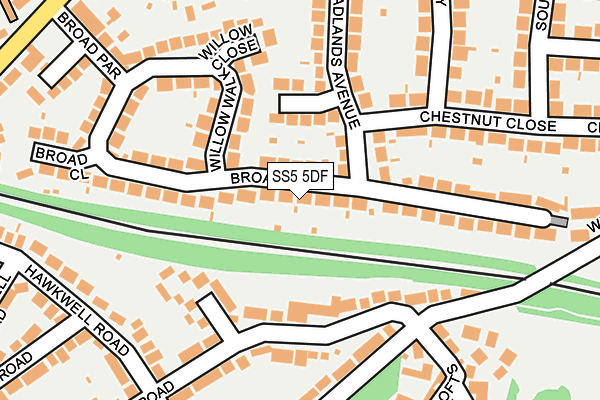 SS5 5DF map - OS OpenMap – Local (Ordnance Survey)
