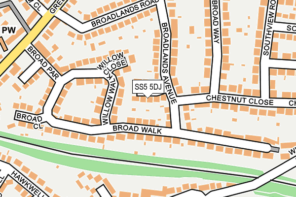 SS5 5DJ map - OS OpenMap – Local (Ordnance Survey)