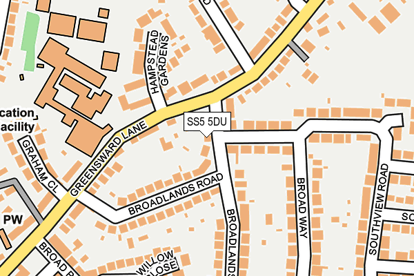 SS5 5DU map - OS OpenMap – Local (Ordnance Survey)