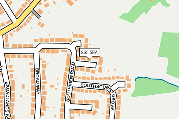 SS5 5EA map - OS OpenMap – Local (Ordnance Survey)