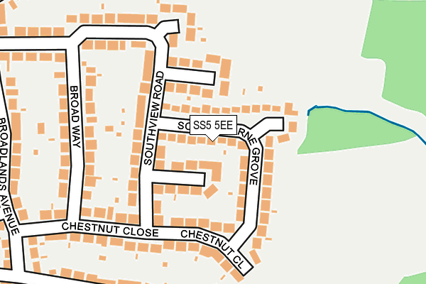 SS5 5EE map - OS OpenMap – Local (Ordnance Survey)