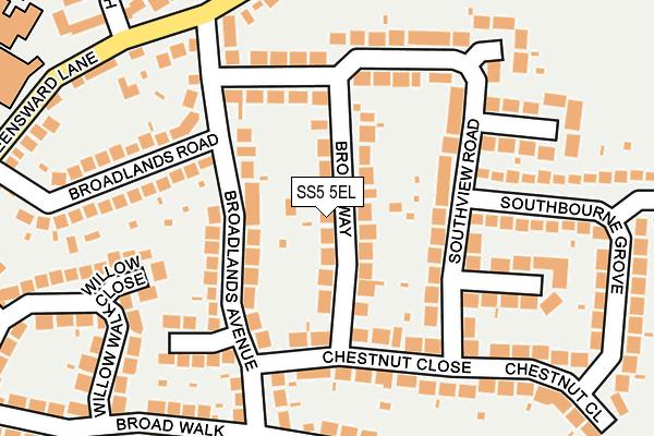 SS5 5EL map - OS OpenMap – Local (Ordnance Survey)