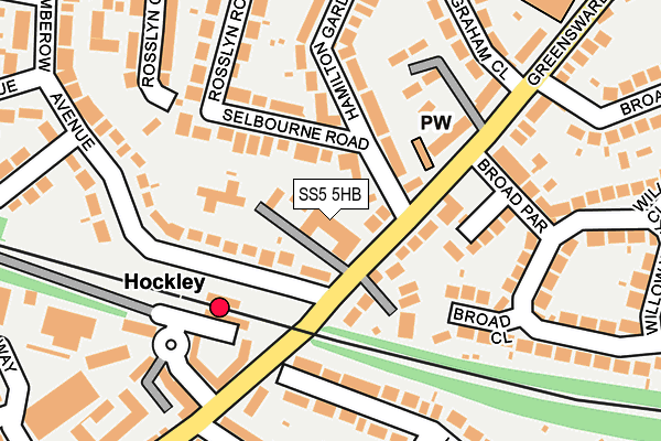 SS5 5HB map - OS OpenMap – Local (Ordnance Survey)