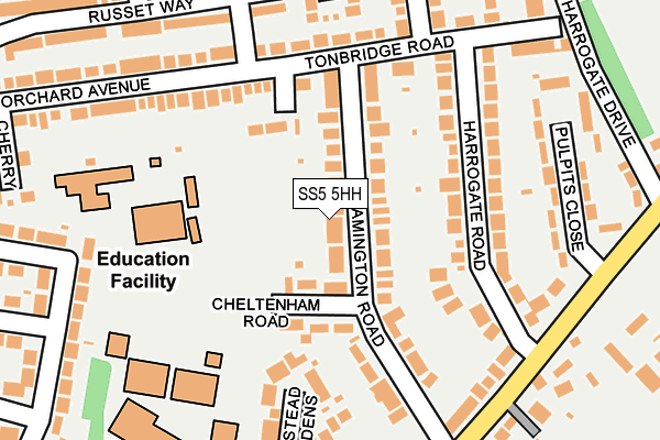 SS5 5HH map - OS OpenMap – Local (Ordnance Survey)