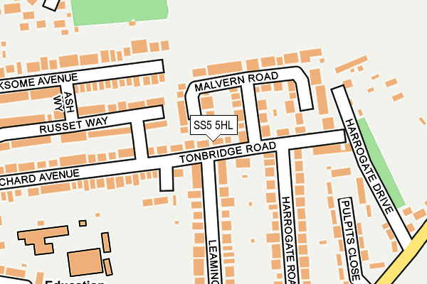 SS5 5HL map - OS OpenMap – Local (Ordnance Survey)