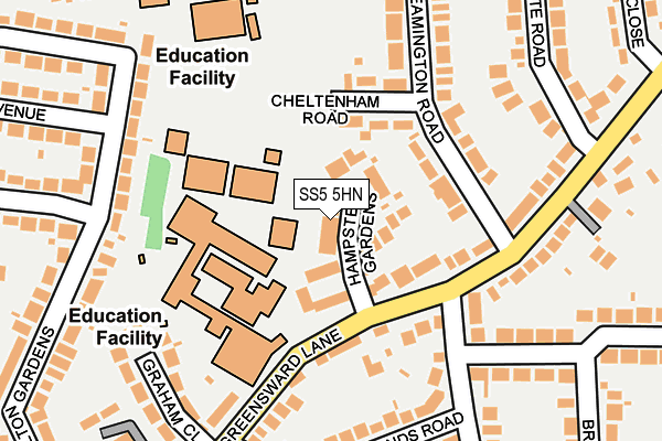 SS5 5HN map - OS OpenMap – Local (Ordnance Survey)