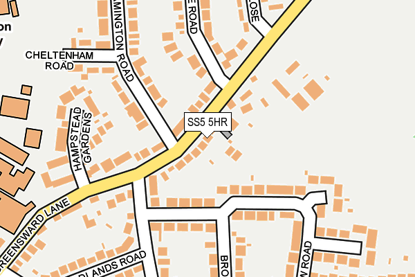 SS5 5HR map - OS OpenMap – Local (Ordnance Survey)