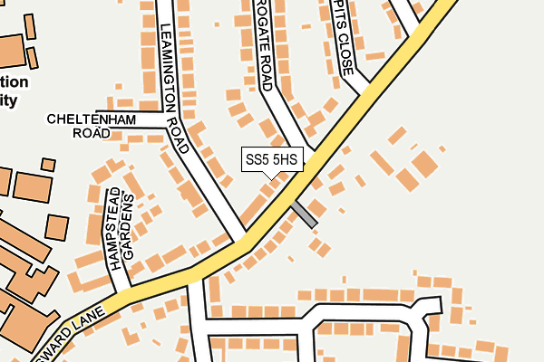 SS5 5HS map - OS OpenMap – Local (Ordnance Survey)