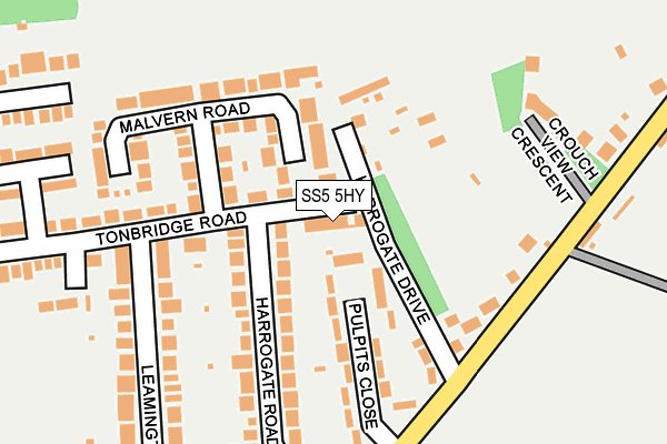 SS5 5HY map - OS OpenMap – Local (Ordnance Survey)