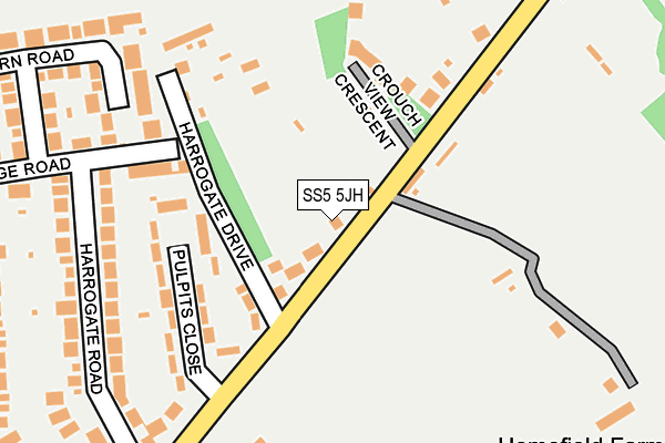 SS5 5JH map - OS OpenMap – Local (Ordnance Survey)
