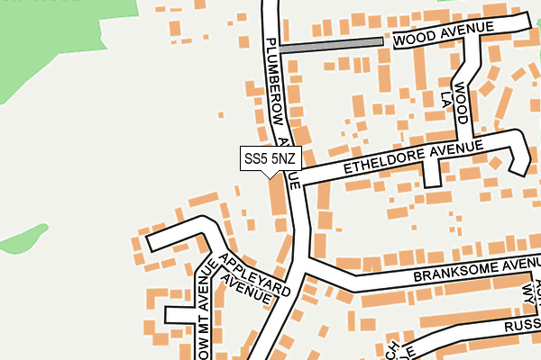 SS5 5NZ map - OS OpenMap – Local (Ordnance Survey)
