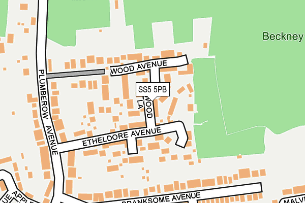 SS5 5PB map - OS OpenMap – Local (Ordnance Survey)
