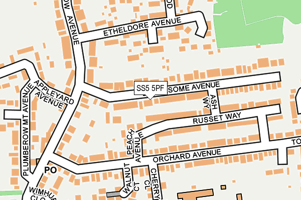 SS5 5PF map - OS OpenMap – Local (Ordnance Survey)