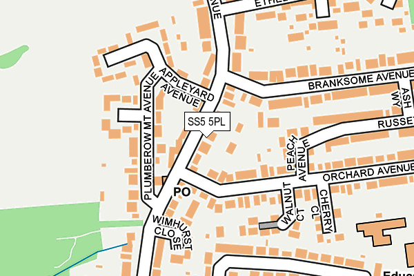 SS5 5PL map - OS OpenMap – Local (Ordnance Survey)