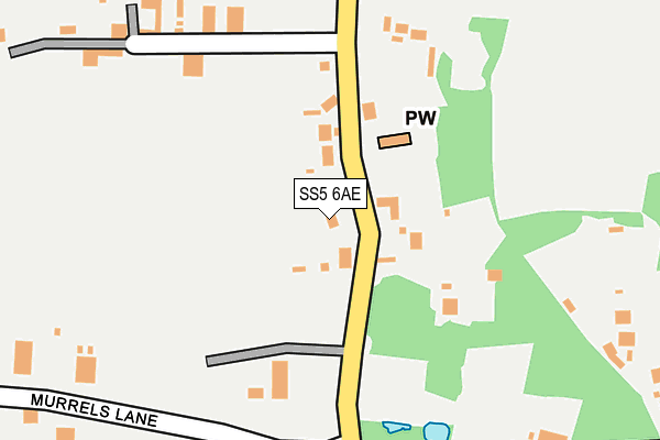 SS5 6AE map - OS OpenMap – Local (Ordnance Survey)