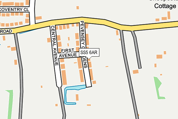 SS5 6AR map - OS OpenMap – Local (Ordnance Survey)